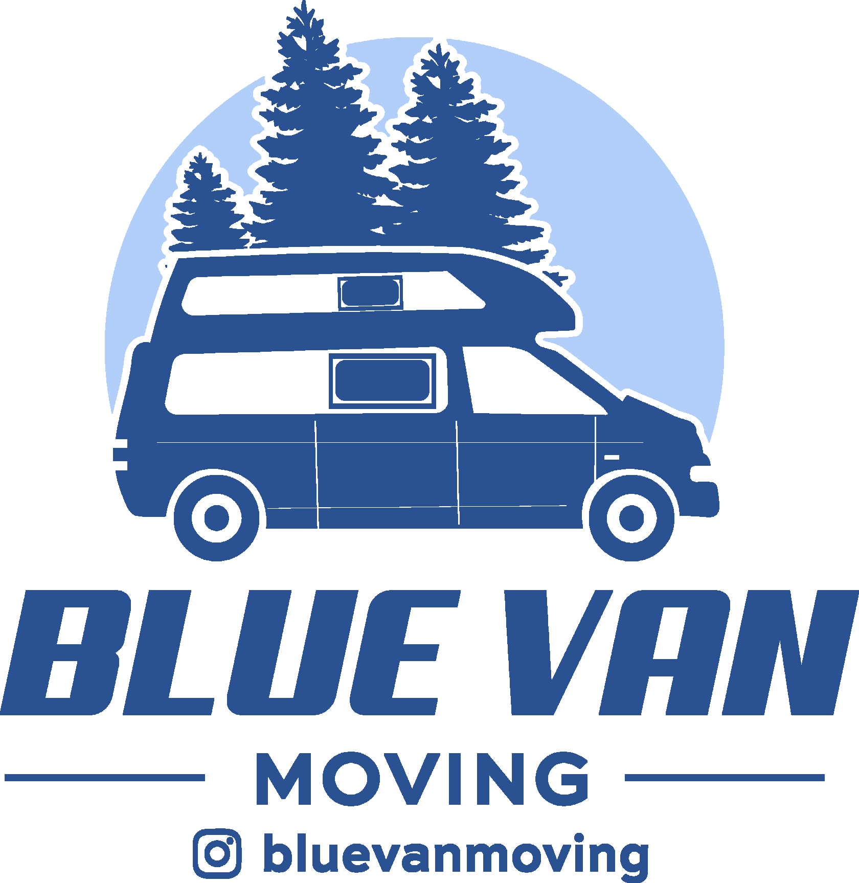 Blue Van Moving logo - Family vanlife adventures
